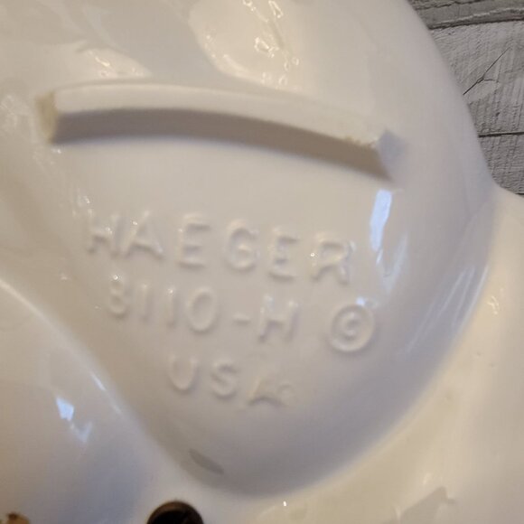 Vintage Haeger Ceramic Divided Serving Dish With Gold Handle 4 Sections Cream Fi - Picture 4 of 8